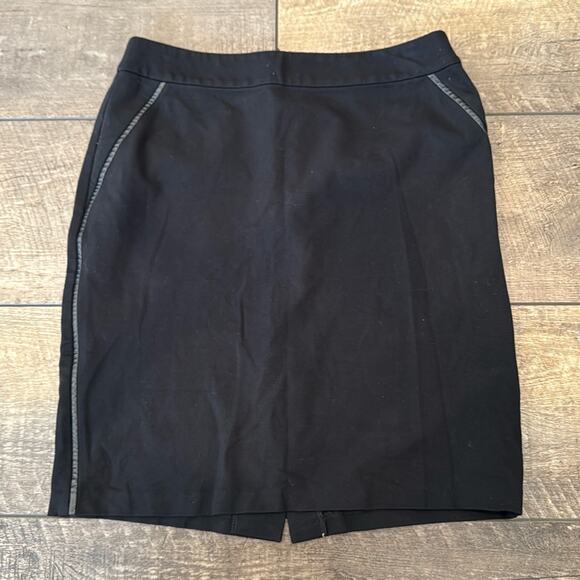 Talbots Women's Leather Trim Pencil Skirt Black Size 10 - Picture 1 of 7
